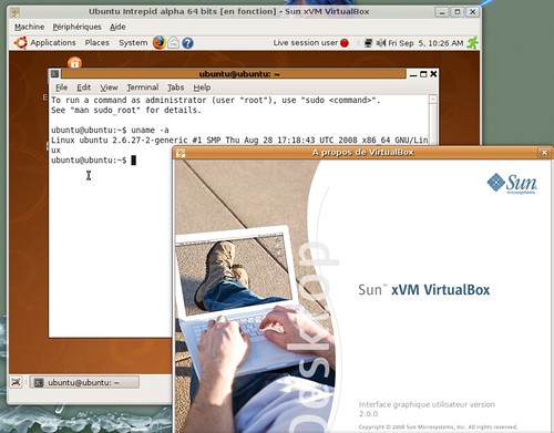 Ubuntu Intrepid Ibex AMD64 sous Virtual Box 2.0