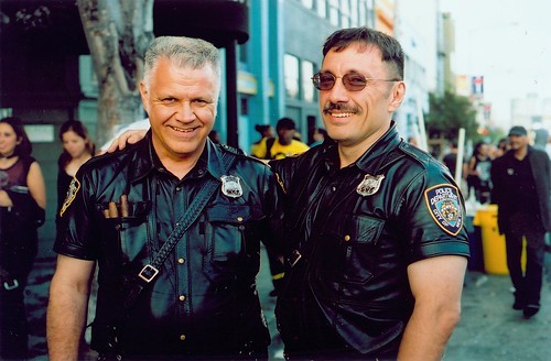 Two men dressed as policemen 