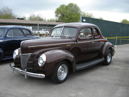 This 1940 Ford car called Deluxe Coupe has a 350 horsepower engine and is a