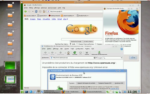 Firefox 3.0 et Konqueror 4.0.4 sous OpenSuSE 11.0