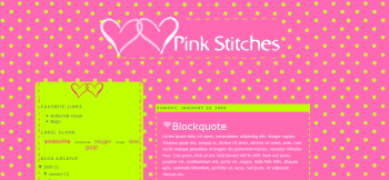 Pink Stitches Template