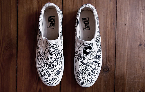 Custom Vans Slip Ons another pair of custom shoes for a friend 