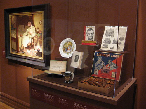 A variety of pop culture Lincolniana, art, and historical documents are included in the exhibit