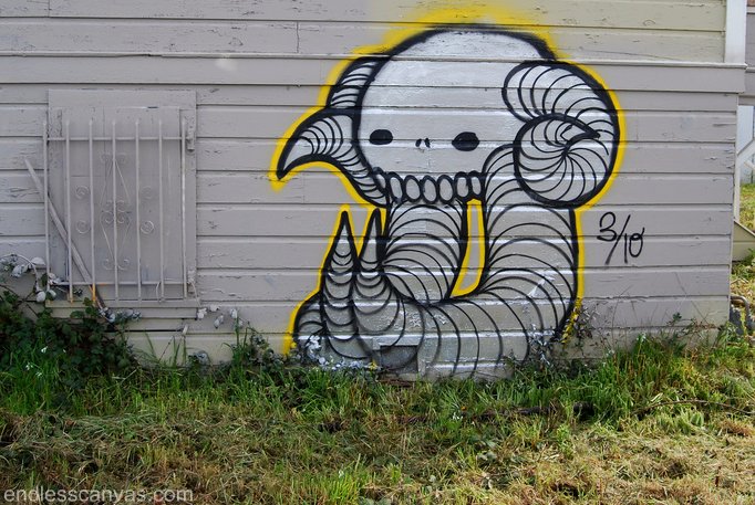 Swampy Graffiti Character in Oakland California. 