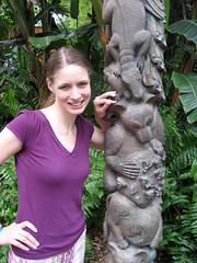 tammy posing with totem pole