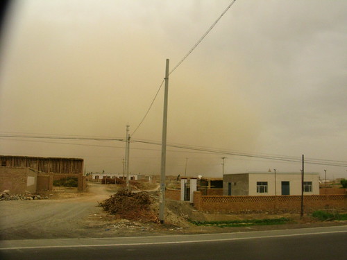 Dust storm near Shanshan, Xinjiang, China
