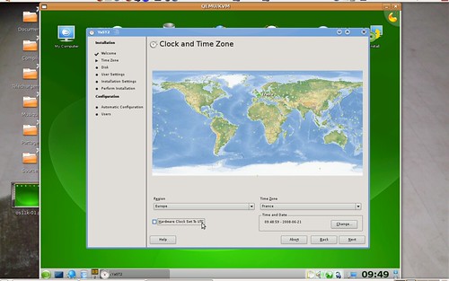 Un des écrans d'installation de la version KDE d'OpenSuSE 11.0