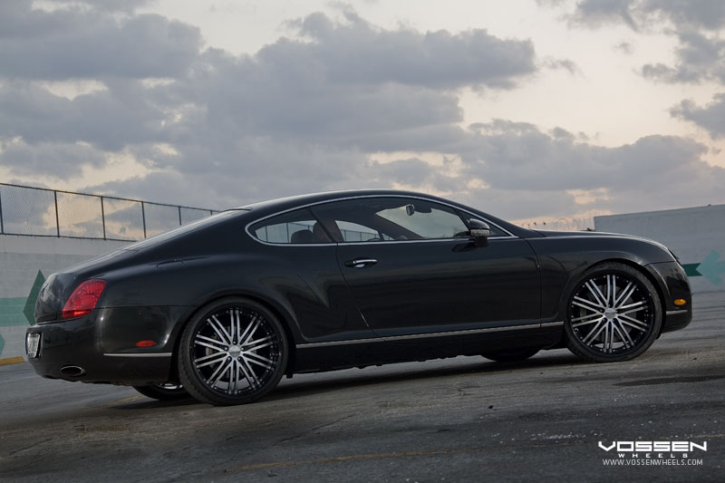 Bentley Continental GT on 22x9 and 22x105 Black Machined w Black Lip 