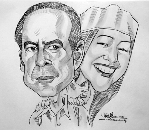 Couple caricatures in pencil 151008 - 1