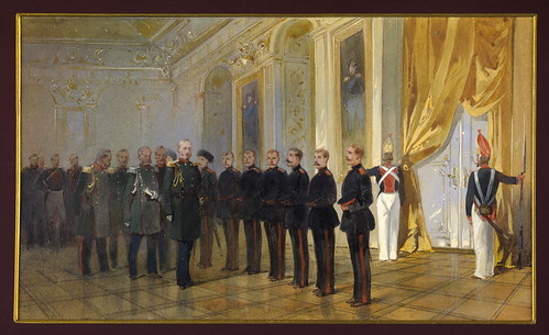 002-Guardia de cosacos siberianos- presentacion al emperador Nikolai en palacio 1833