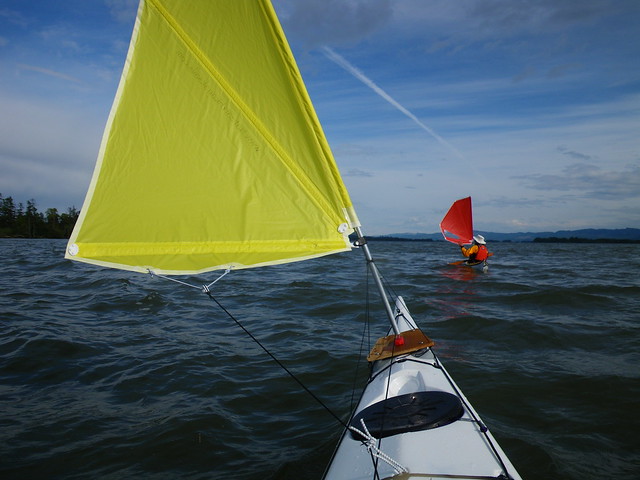 Sailing kayaks on the Columbia River