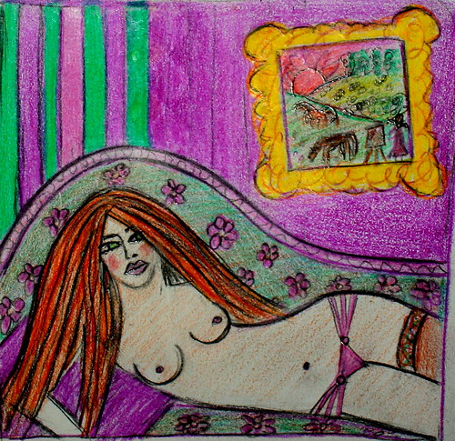 Etude "Pondering nude in a sofa" Princesspiedsnus, 2010. by princesspiedsnus