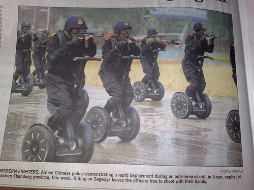Bejing Olympics Tactical Response - soldiers on scooters