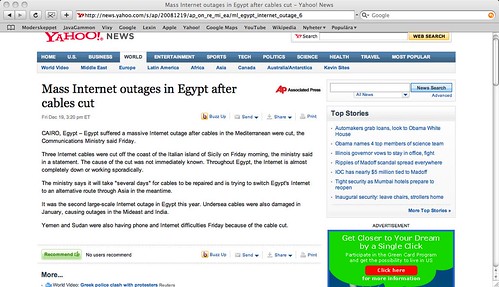 No Internet in Egypt