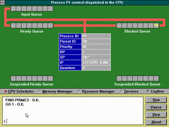 RCOS CPU Scheduling screen
