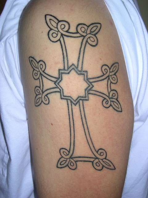 Armenian Cross Tattoo. My tattoo! I got it on 4/16/08. My first!