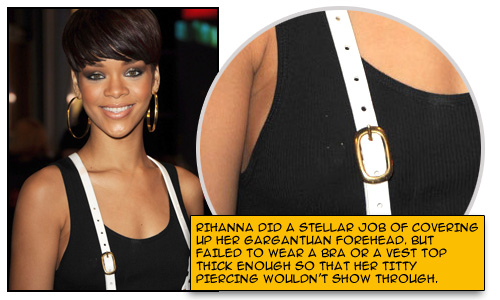 Rihanna has had her titty pierced! Forehead Fenty (aka Rihanna) was well 
