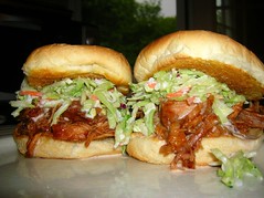 Homemade BBQ Pulled Pork Sandwiches with Homemade Coleslaw