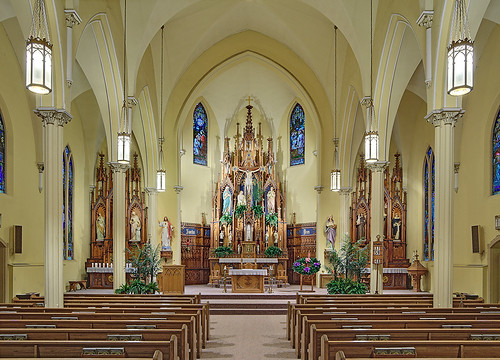 Saint Cecilia Roman Catholic Church, in Bartelso, Illinois, USA - nave