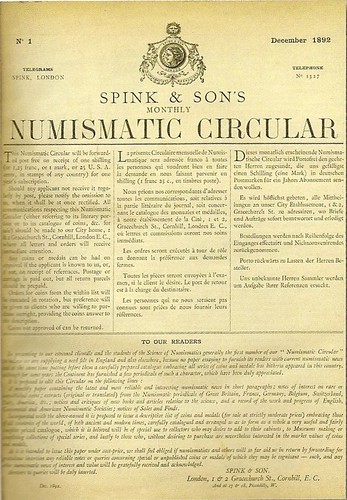 Spink Numismatic Circular #1