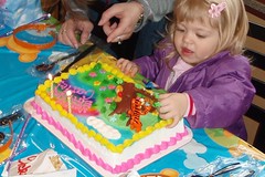 close up of the previous pic: you can tell she dug the Pooh decor