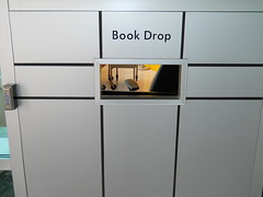 24 Hour Book Drop slot, viewing facing the book drop straight on