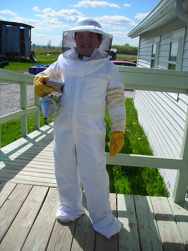 Trevor in his Bee Suit