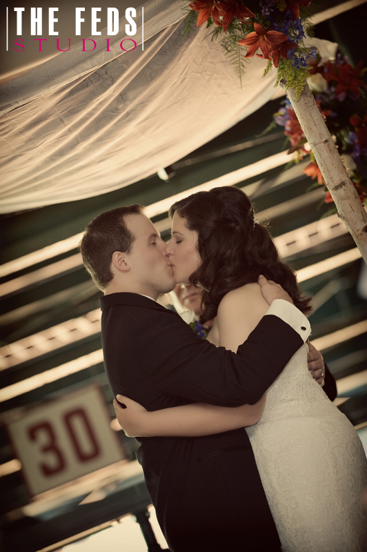 Fenway Park Wedding Kiss