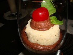 Guiness Stout Mousse with a cherry on top