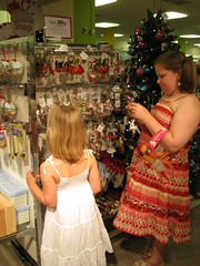 Girls choosing an ornament