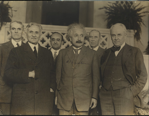 Portrait of Albert Einstein and Others (1879-1955), Physicist, by unidentified photographer, 1931, S