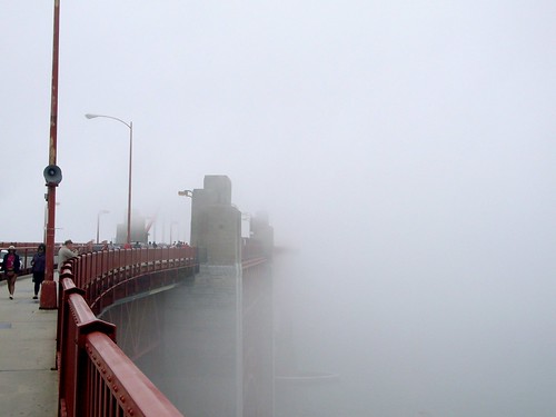 golden gate bridge fog. Golden Gate bridge in fog