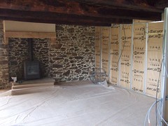 Living room walls under construction