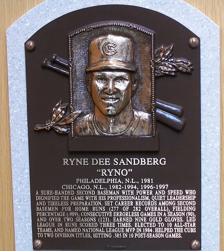 Ryne Sandberg's plaque, Hall of Fame. Cyberlemur/Flickr