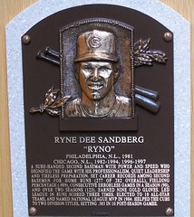 Ryne Sandberg's plaque, Hall of Fame