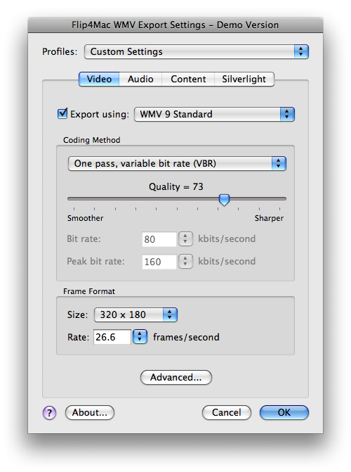 flip4mac-silverlight-encoding-options