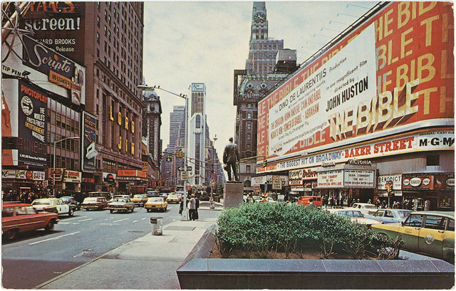Loew's State & Victoria at Times Square, Broadway, New York NY, 1966 by Roloff