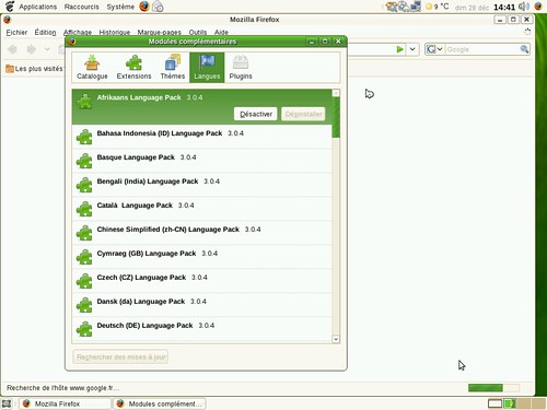De nombreux paquets linguistiques pour Firefox sous Foresight Linux