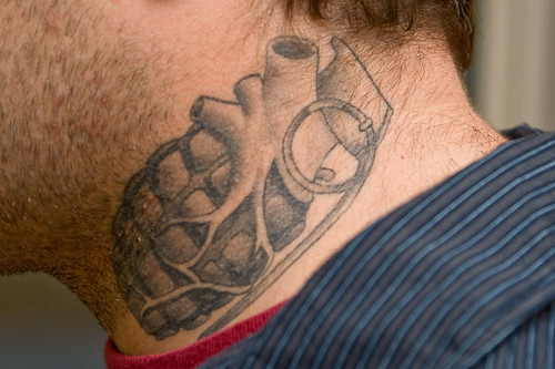 anatomy tattoo. Anatomical heart grenade