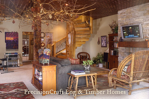 Locatd in Westcliffe, Colorado | Custom Milled Log Home | By PrecisionCraft Log Homes,house, interior, interior design