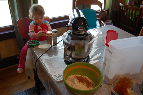 Making Gingerbread Men with mom