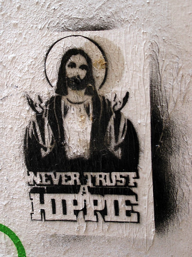«Never trust a hippie» by Pedro Estevão, on Flickr