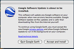 “You must allow Google Software Update to run in the background on your computer.”