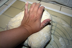 Bagel Dough being Kneeded