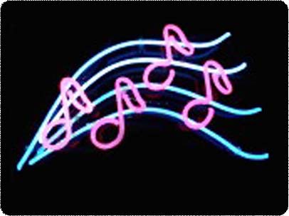 music notes. Neon - Music Notes