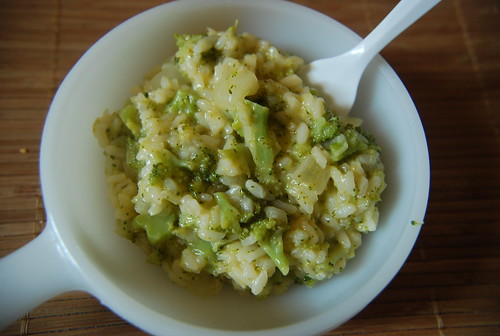 Broccoli and smoked cheddar risotto