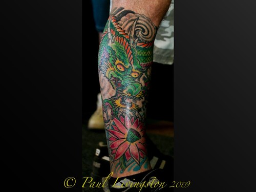 lower leg tattoos. and lotus lower leg tattoo