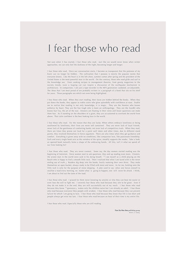 I am afraid of readers