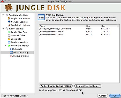 Jungle Disk Configuration - My Backups