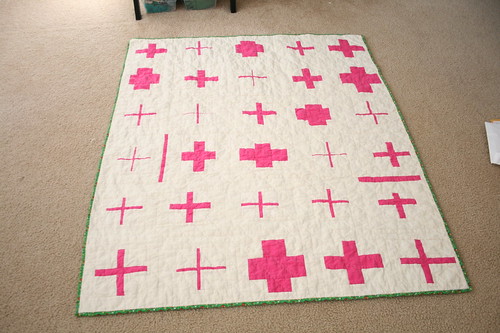 Hot Pink Cross Quilt